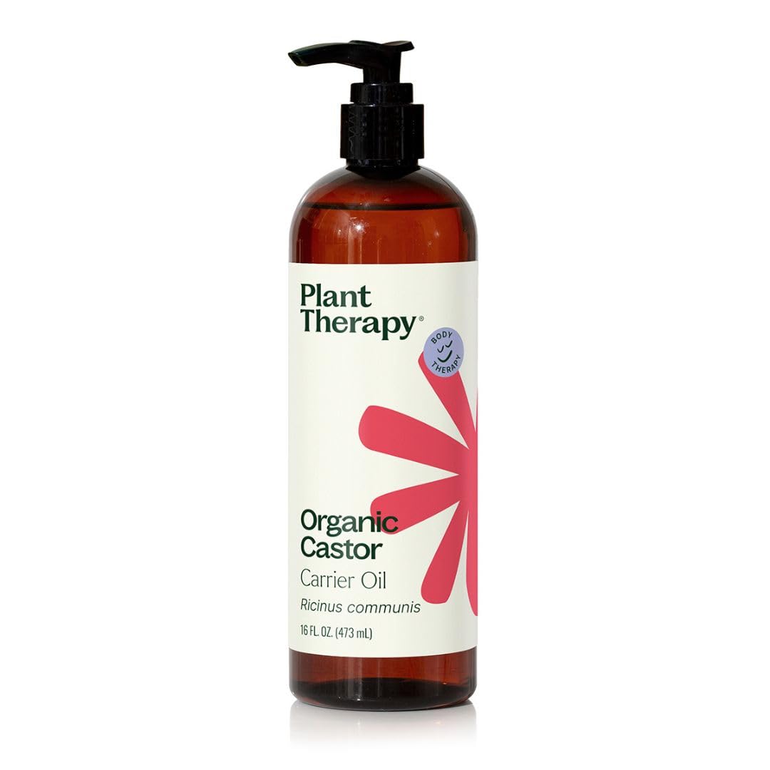 Plant Therapy Castor Oil – USDA Organic, Cold-Pressed, Hexane-Free, 16 oz