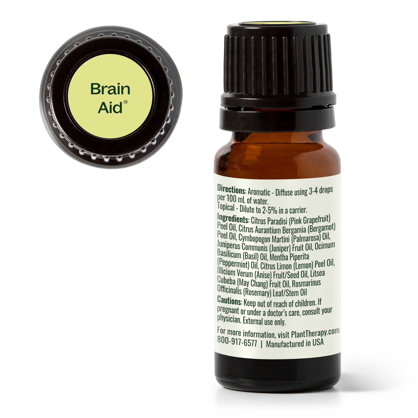 Brain Aid Essential Oil Blend for Focus & Attention – Plant Therapy 10 mL