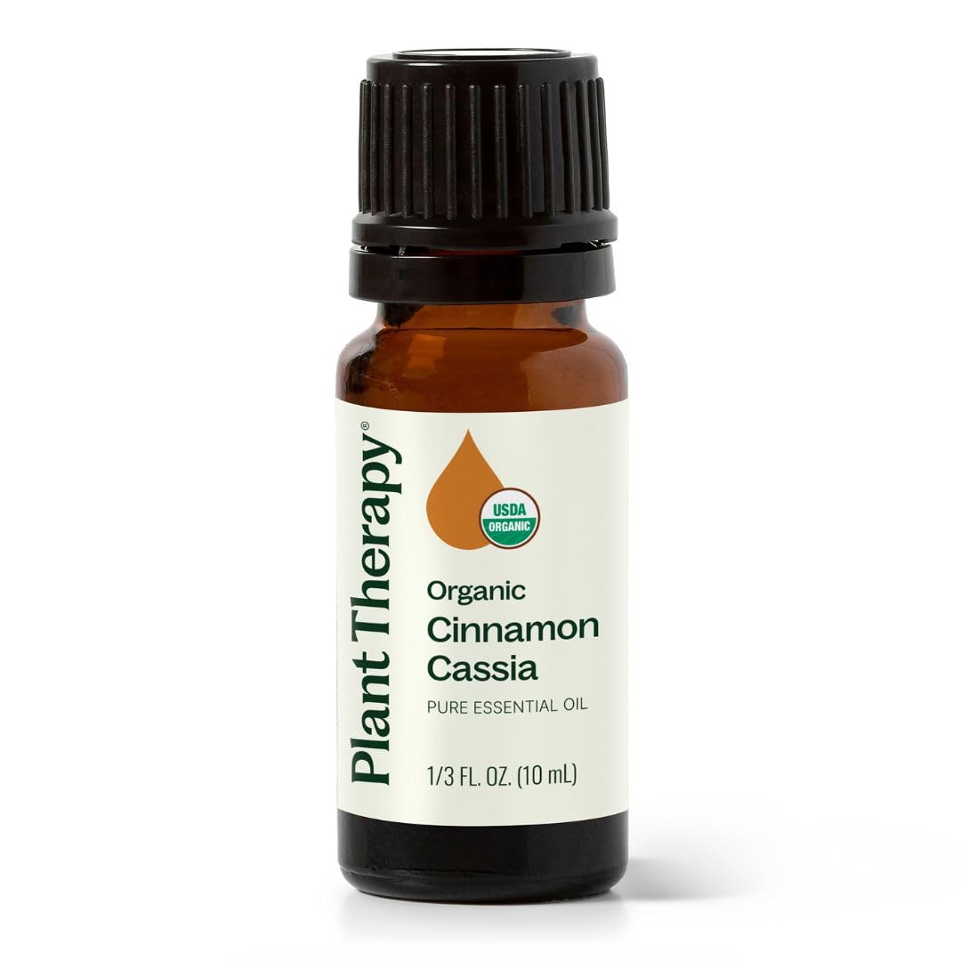 Plant Therapy USDA Organic Cinnamon Cassia Essential Oil 10 mL – 100% Pure, Therapeutic Grade