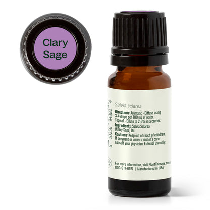 Plant Therapy Clary Sage Essential Oil 100% Pure & Undiluted – Therapeutic Grade (10 mL)