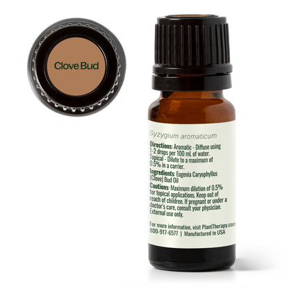 Plant Therapy Clove Bud Essential Oil 100% Pure & Undiluted - Therapeutic Grade, 10 mL