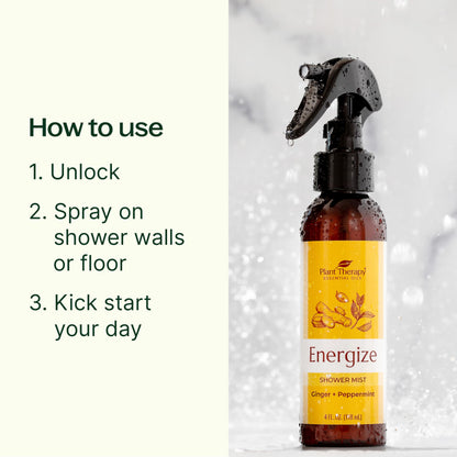 Plant Therapy Energize Shower Steamer Mist - 4 oz | Aromatherapy Spray for Energy