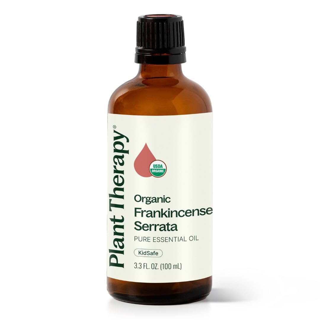 Plant Therapy Organic Frankincense Serrata Essential Oil 100% Pure, USDA Certified Organic, Undiluted, Natural Aromatherapy, Therapeutic Grade 100 mL (3.3 oz)