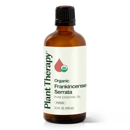 Plant Therapy Organic Frankincense Serrata Essential Oil 100% Pure, USDA Certified Organic, Undiluted, Natural Aromatherapy, Therapeutic Grade 100 mL (3.3 oz)