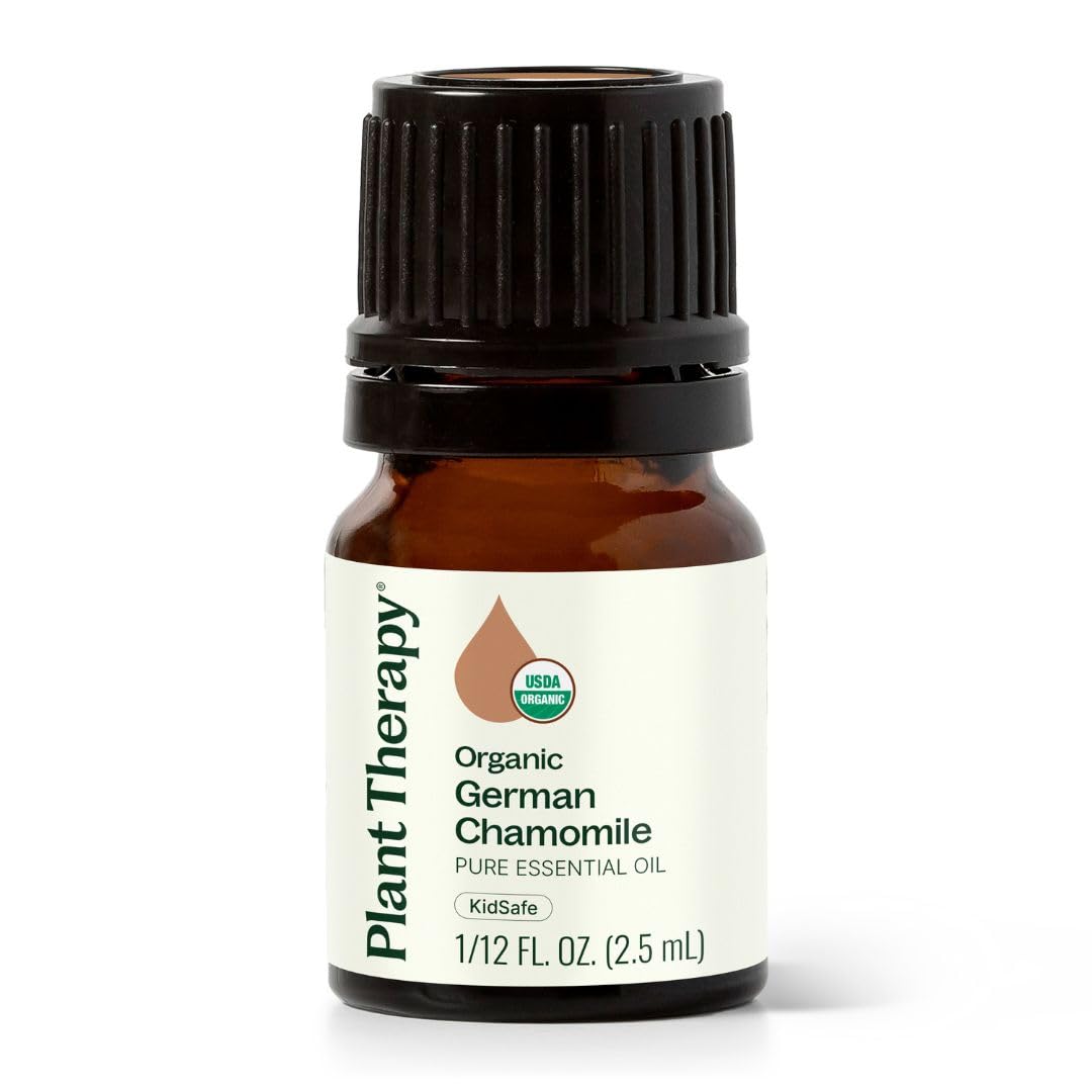 Plant Therapy Organic German Chamomile Essential Oil 2.5 mL – 100% Pure, Undiluted, Therapeutic Grade