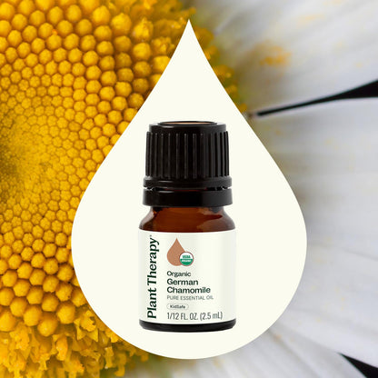 Plant Therapy Organic German Chamomile Essential Oil 2.5 mL – 100% Pure, Undiluted, Therapeutic Grade