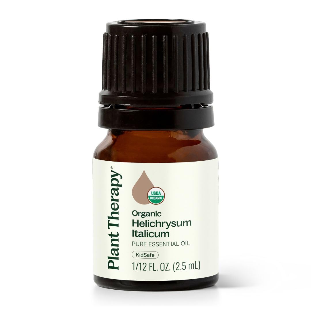 Plant Therapy Helichrysum Italicum Essential Oil 2.5 mL – 100% Pure, USDA Organic, Therapeutic Grade