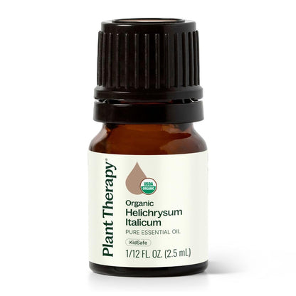 Plant Therapy Helichrysum Italicum Essential Oil 2.5 mL – 100% Pure, USDA Organic, Therapeutic Grade