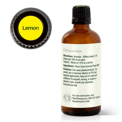 Plant Therapy Lemon Essential Oil 100 mL | 100% Pure, Undiluted, Therapeutic Grade
