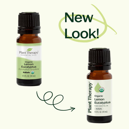 Plant Therapy Organic Lemon Eucalyptus Essential Oil - 10 mL, 100% Pure, USDA Certified Organic