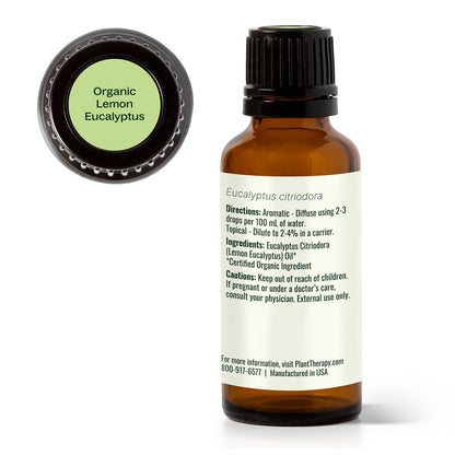 Plant Therapy Lemon Eucalyptus Essential Oil – 100% Pure, USDA Organic, 30 mL