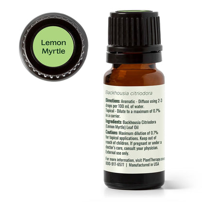 Plant Therapy Lemon Myrtle Essential Oil 10 mL (1/3 oz) – 100% Pure, Undiluted, Therapeutic Grade