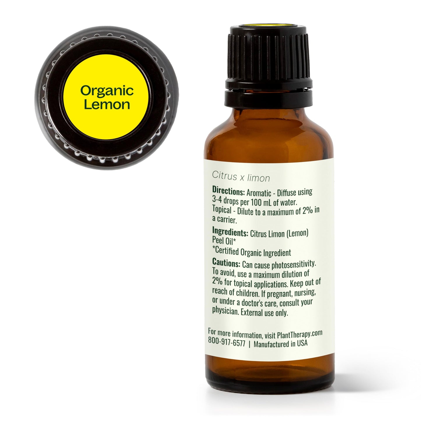 Plant Therapy Lemon Essential Oil – 100% Pure, USDA Organic, 30 mL