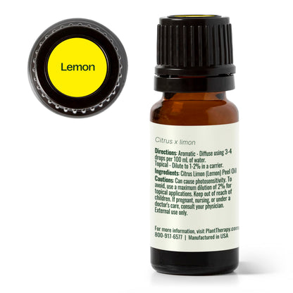 Plant Therapy Lemon Essential Oil 10 mL | Pure, Undiluted Aromatherapy