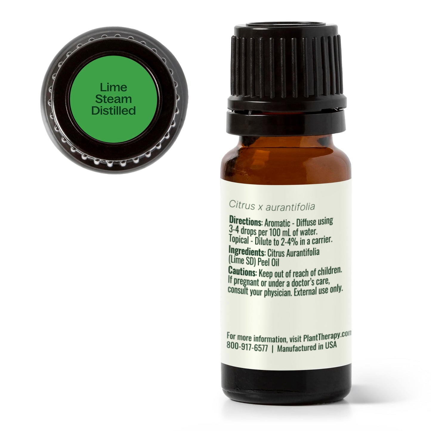Plant Therapy Lime Steam Distilled Essential Oil 10 mL – 100% Pure, Therapeutic Grade