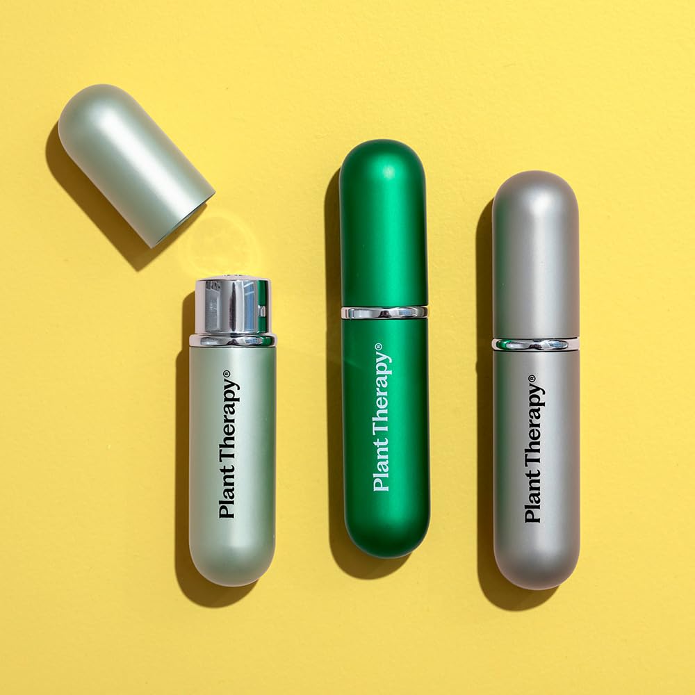 Plant Therapy Aromatherapy Nasal Inhaler 3-Pack – Portable Aluminum & Glass Inhalers
