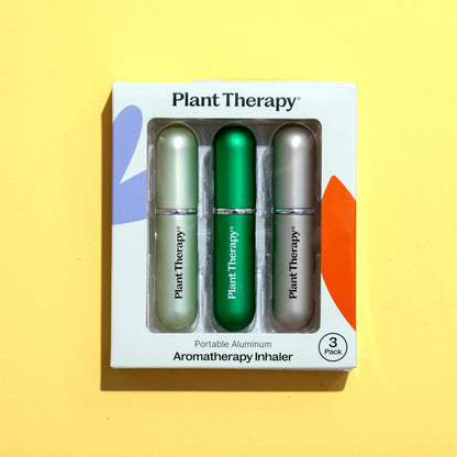 Plant Therapy Aromatherapy Nasal Inhaler 3-Pack – Portable Aluminum & Glass Inhalers