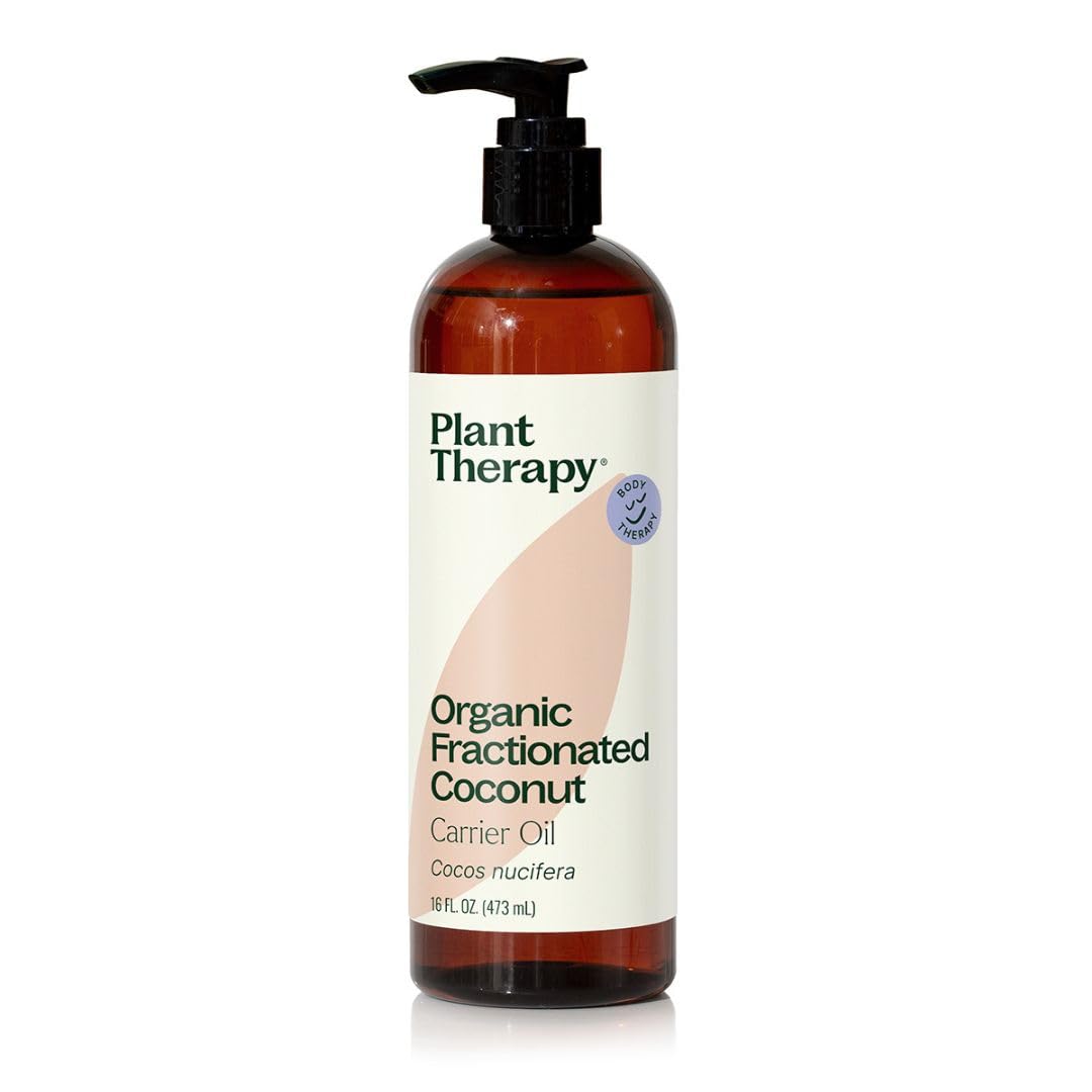 Plant Therapy Organic Fractionated Coconut Oil – 16 oz, 100% Pure, USDA Organic