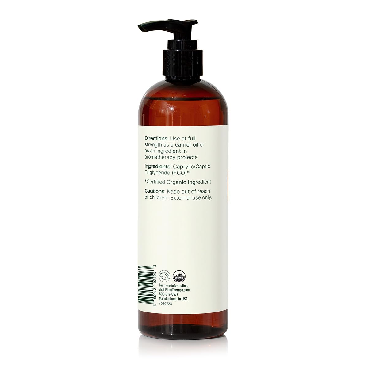 Plant Therapy Organic Fractionated Coconut Oil – 16 oz, 100% Pure, USDA Organic