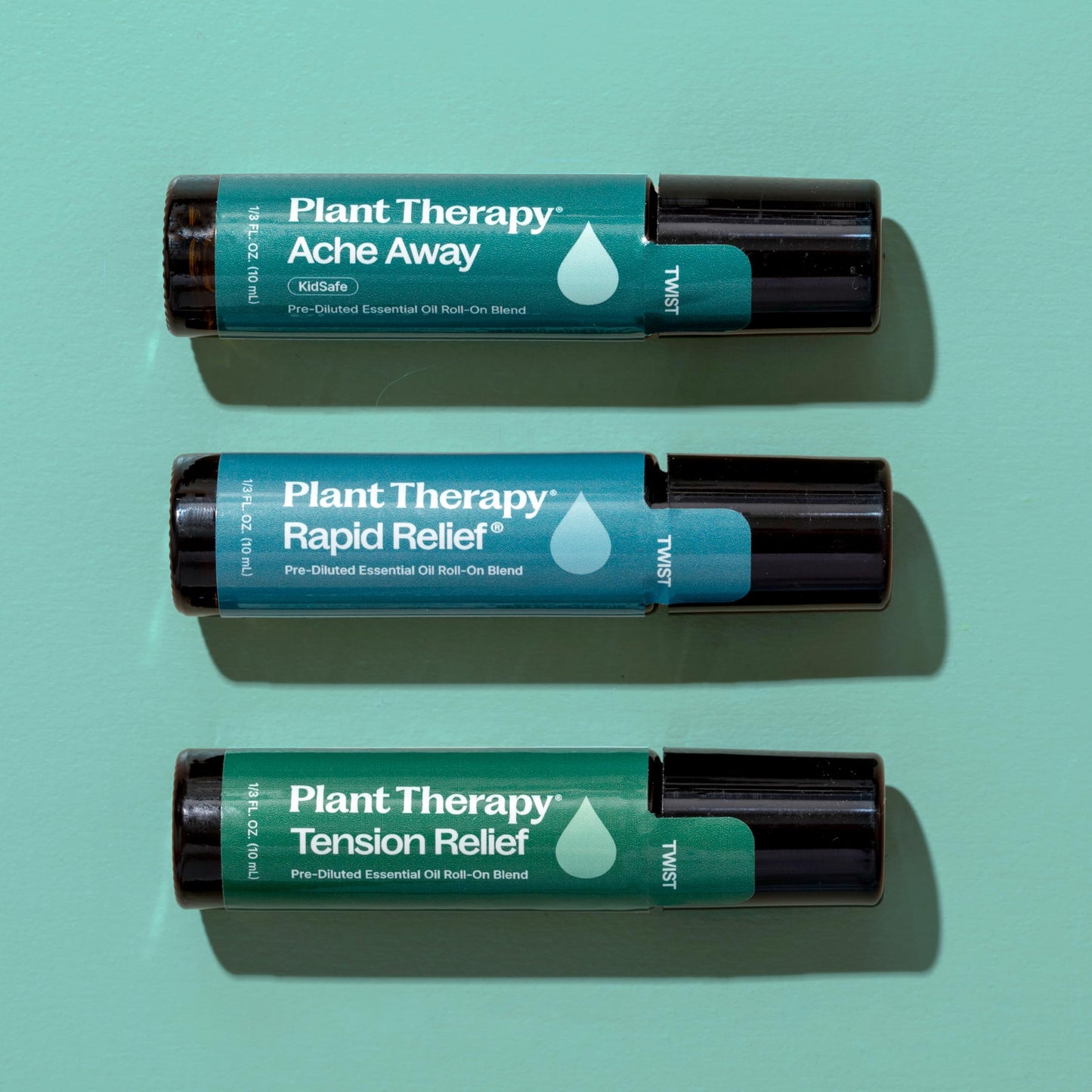 Plant Therapy Pain Support Roll-On Set 10 mL – Ache Away, Rapid Relief, Tension Relief