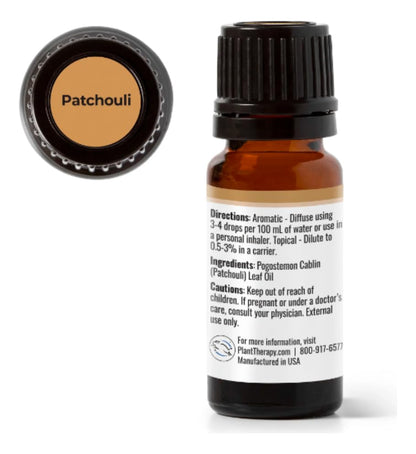 Plant Therapy Organic Patchouli Essential Oil 10 mL - 100% Pure, Undiluted, Therapeutic Grade