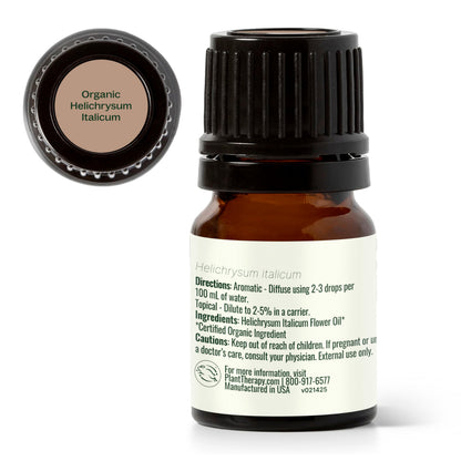 Plant Therapy Helichrysum Italicum Essential Oil 2.5 mL – 100% Pure, USDA Organic, Therapeutic Grade