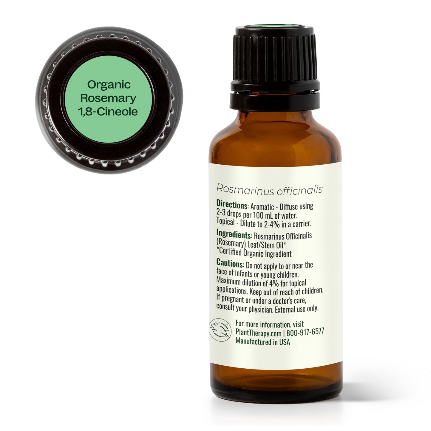 Plant Therapy Organic Rosemary Essential Oil - 100% Pure, USDA Certified Organic, 30 mL