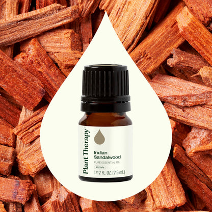 Plant Therapy Sandalwood Indian Essential Oil 2.5 mL – 100% Pure, Therapeutic Grade