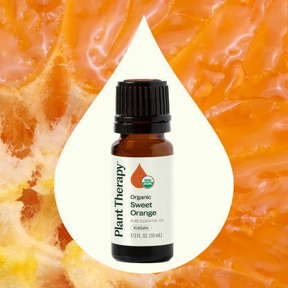 Plant Therapy Sweet Orange Organic Essential Oil – 10 mL, 100% Pure