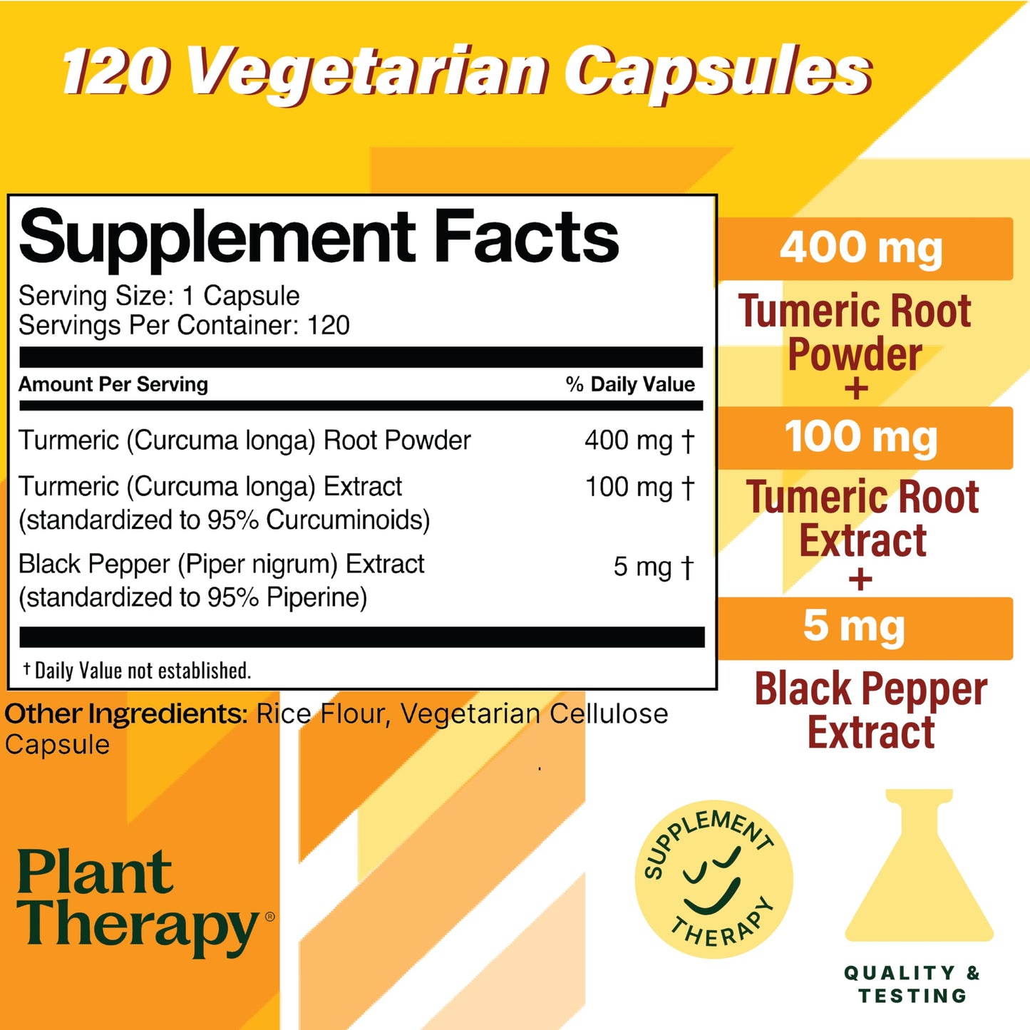 Plant Therapy Turmeric Black Pepper Capsules – USA Made, 4-Month Supply