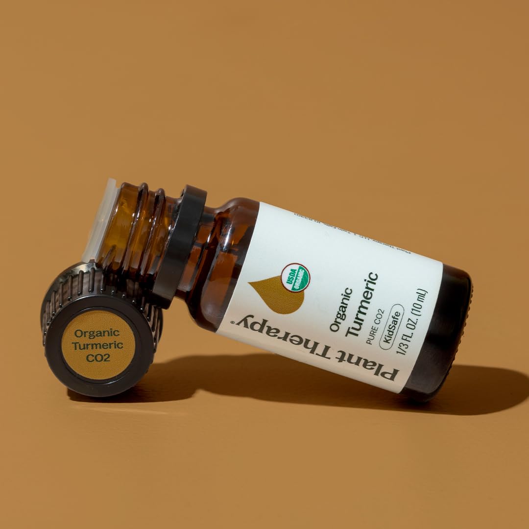 Plant Therapy USDA Certified Organic Turmeric CO2 Essential Oil 10 mL (1/3 oz) - 100% Pure, Undiluted, Therapeutic Grade
