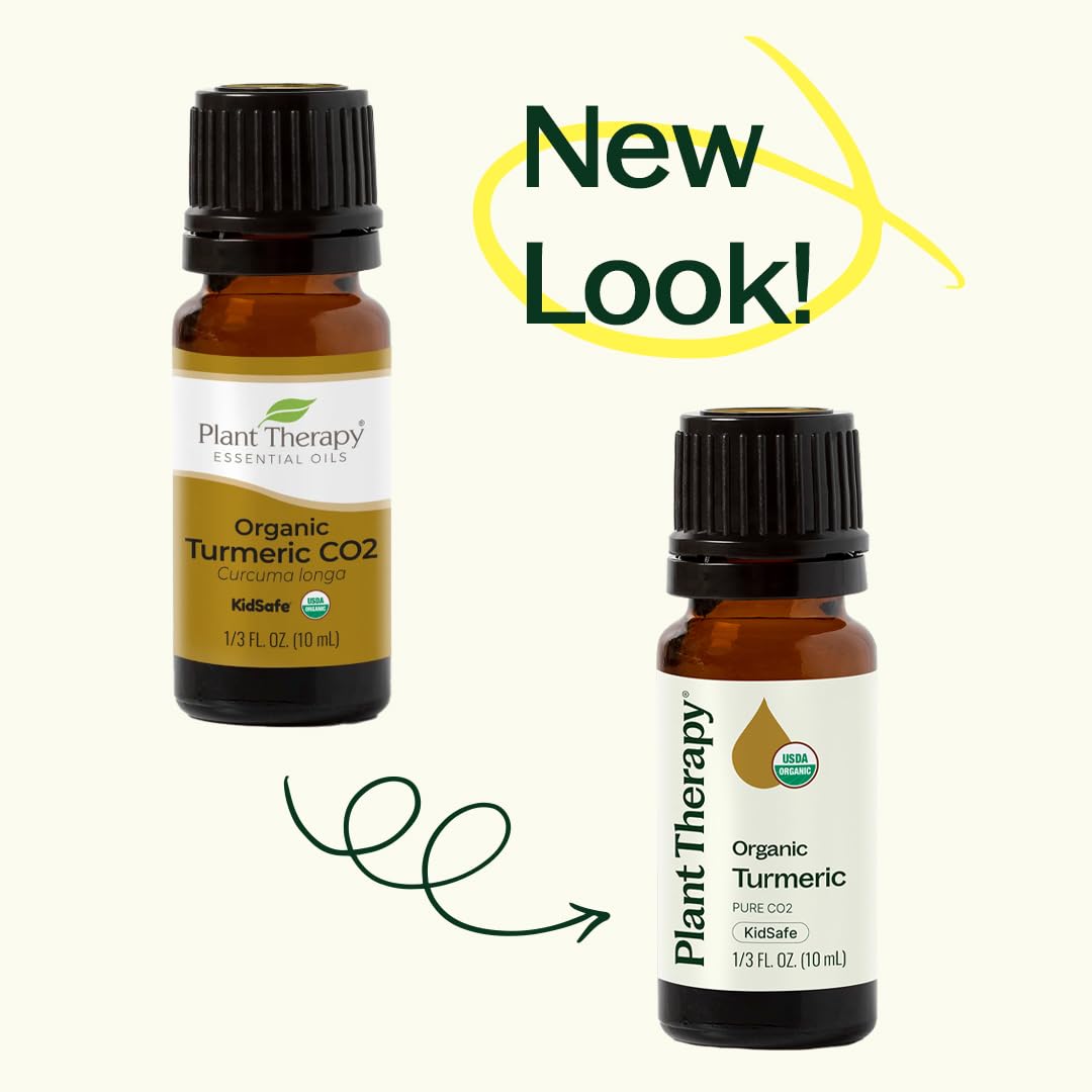 Plant Therapy USDA Certified Organic Turmeric CO2 Essential Oil 10 mL (1/3 oz) - 100% Pure, Undiluted, Therapeutic Grade