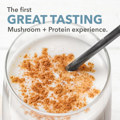 PlantFusion Mushroom Protein Powder – 3 in 1 Vegan Protein, Adaptogen, Chocolate 1lb