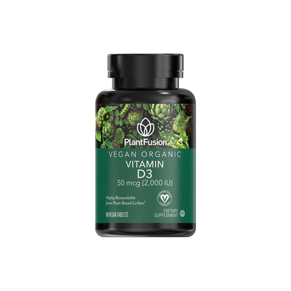 PlantFusion Vegan Vitamin D3 2000IU | Organic D3 from Vitashine Lichen | 60 Tablets