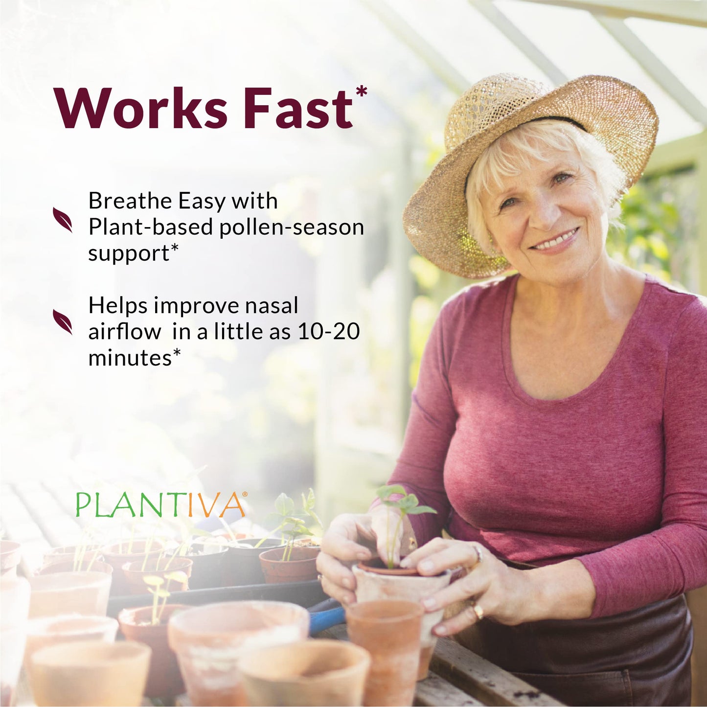 Plantiva AllerDx Natural Herbal Seasonal Support - Non-Drowsy & Fast-Acting (60 Capsules)