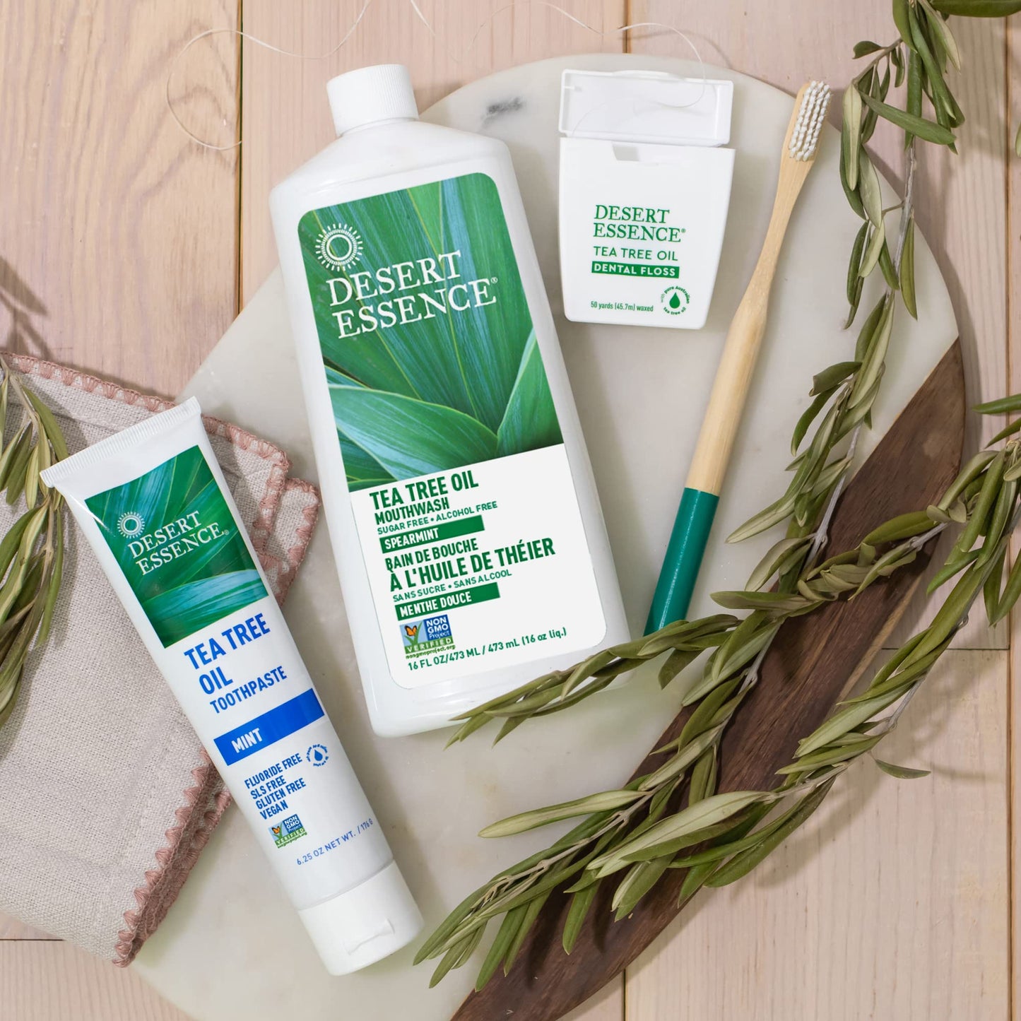 Desert Essence Tea Tree Oil Toothpaste – Mint, 6.25 oz (Pack of 2)