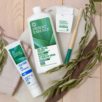 Desert Essence Tea Tree Oil Toothpaste – Mint, 6.25 oz (Pack of 2)