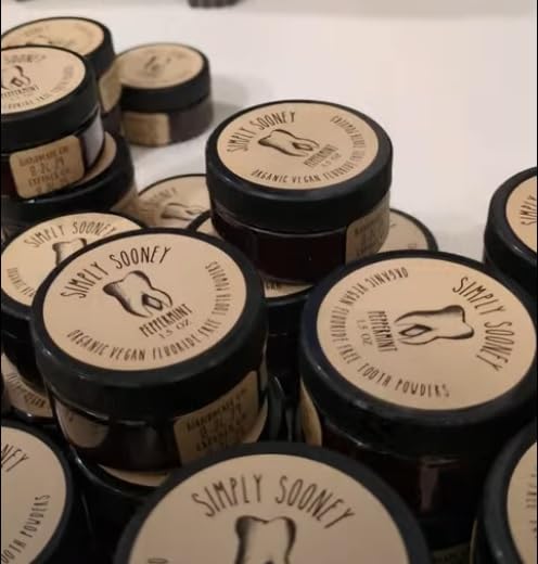 Zero Waste Tooth Powder – Organic Vegan Fluoride Free, Peppermint Flavor, 6 Month Supply