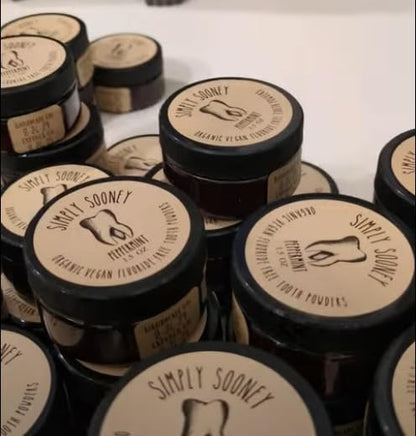 Zero Waste Tooth Powder – Organic Vegan Fluoride Free, Peppermint Flavor, 6 Month Supply