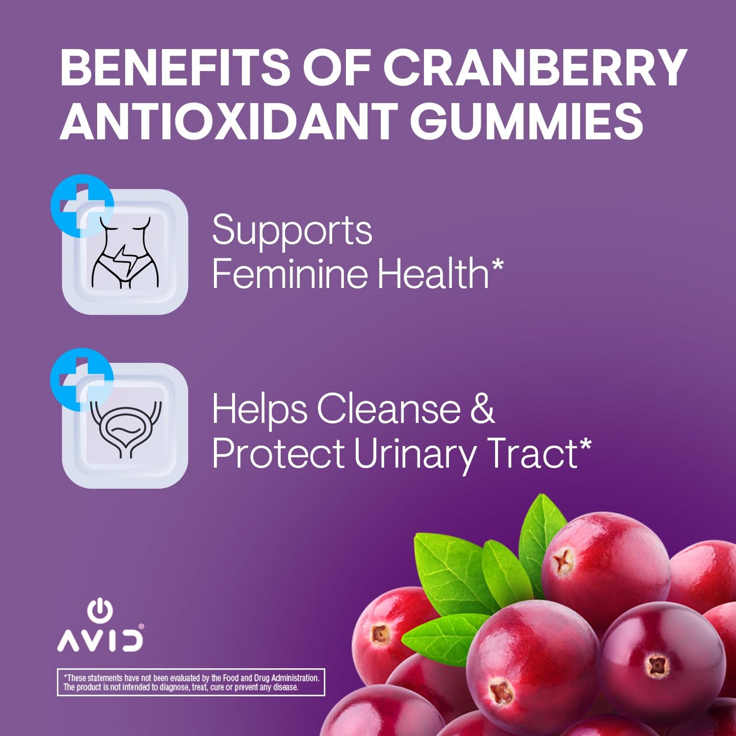 Playboy Feminine Health Cranberry Gummies for Women – Antioxidant, Non-GMO, Vegan (60 Count)