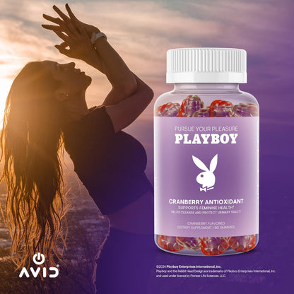 Playboy Feminine Health Cranberry Gummies for Women – Antioxidant, Non-GMO, Vegan (60 Count)