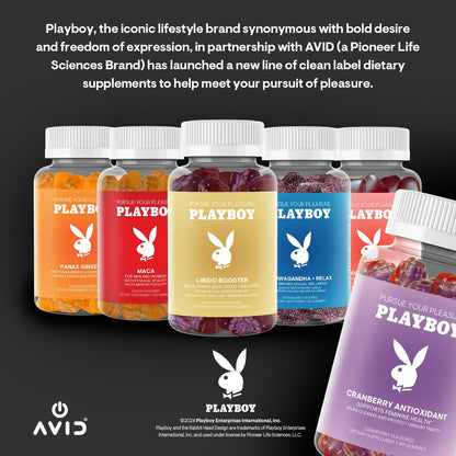 Playboy Feminine Health Cranberry Gummies for Women – Antioxidant, Non-GMO, Vegan (60 Count)