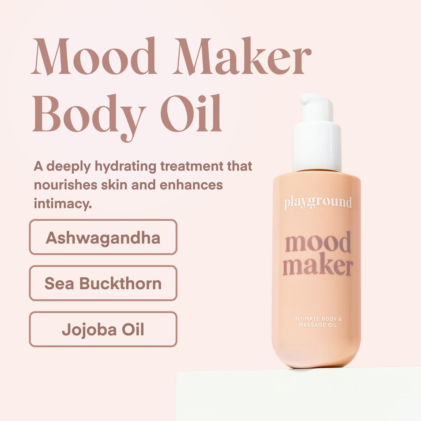 Playground Mood Maker: Pleasure-Enhancing Massage Oil with Adaptogens & Aphrodisiacs