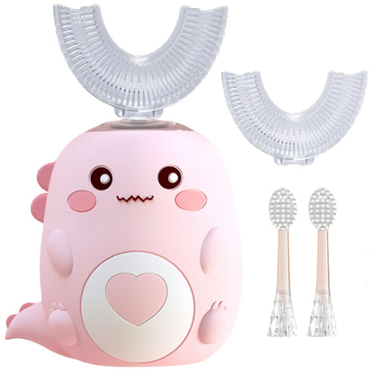 PLAYIKO Kids U-Shaped Electric Toothbrush | 4 Brush Heads, 3 Modes, IPX7 Waterproof (Ages 2-12)