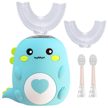 PLAYIKO Kids U Shaped Electric Toothbrush – 360° Sonic, 4 Heads, 3 Modes