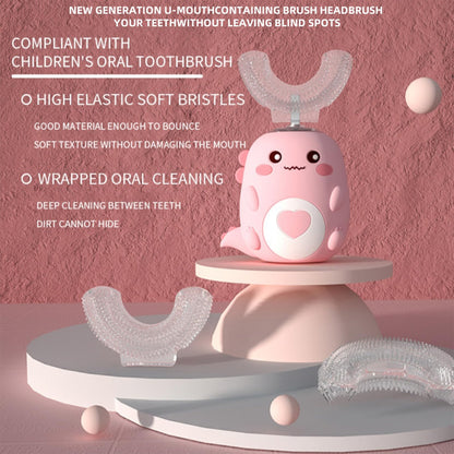 PLAYIKO Kids U Shaped Electric Toothbrush – 360° Sonic, 4 Heads, 3 Modes