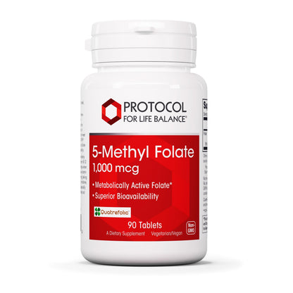 5-Methylfolate 1,000mcg – Brain Support Supplement | Protocol For Life Balance | Kosher & Vegan | 90 Tabs
