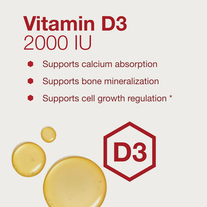 Protocol For Life Balance Liquid Vitamin D3 2000 IU - Immune Support, Bone & Teeth Health (Pack of 2)