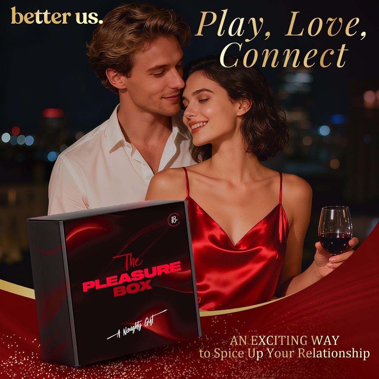 Sexy Couples Gift Set – The Pleasure Box for Romantic Date Nights