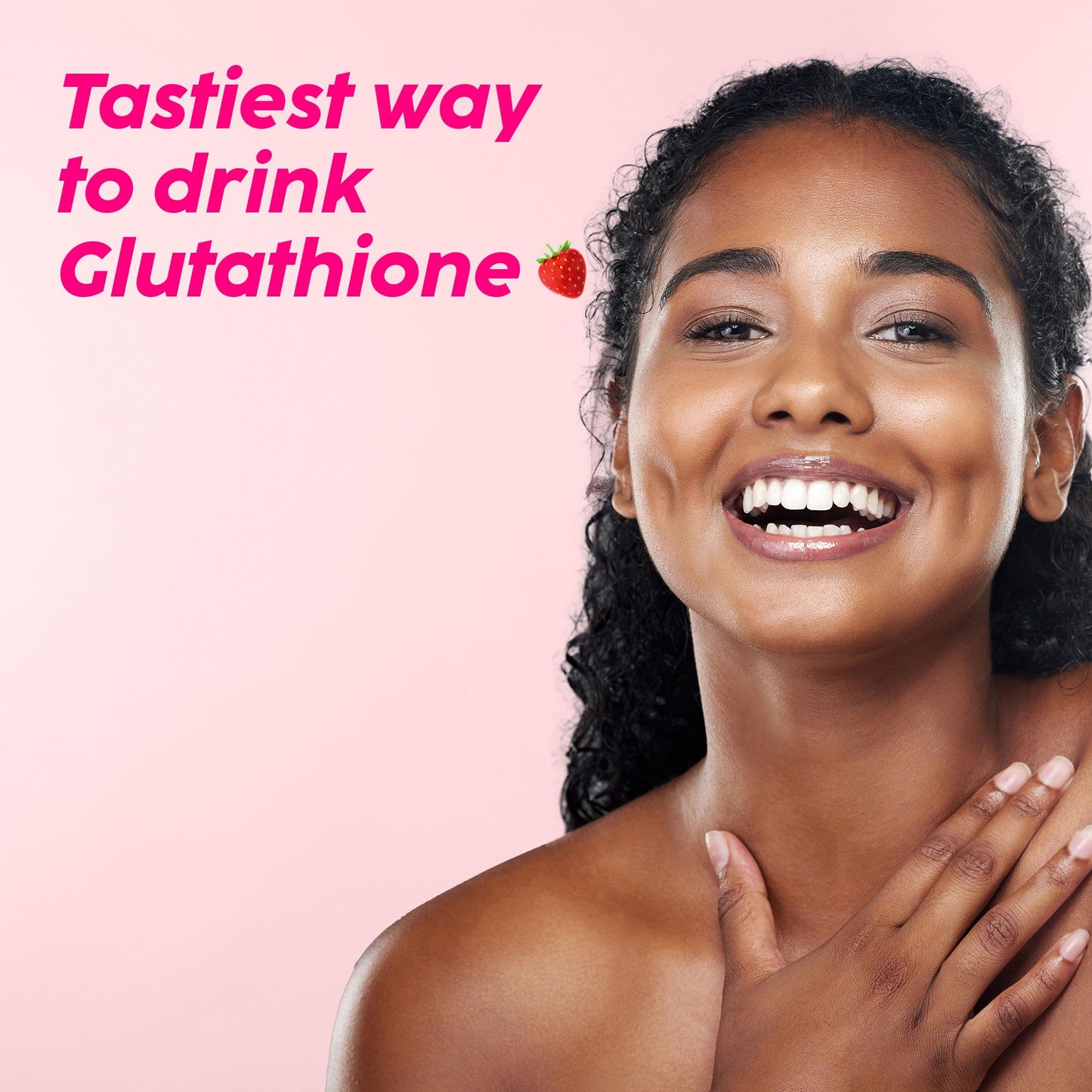 PLIX Glowy Skin 500mg Glutathione Supplement with Hyaluronic Acid, Vitamin C, E & Berries | 90 Effervescent Tablets, Strawberry Flavor
